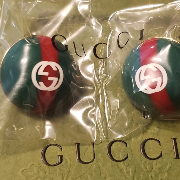 Authentic Large Gucci Resin Web Stud Earrings - Picture 6 of 10